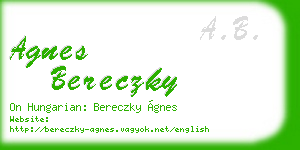 agnes bereczky business card